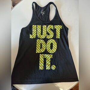 Nike Black Tank Top with Yellow Graphic